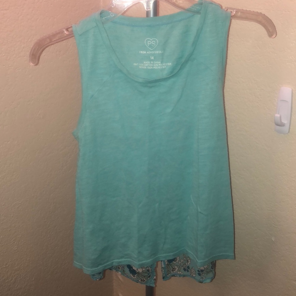 Turquoise sleeveless top